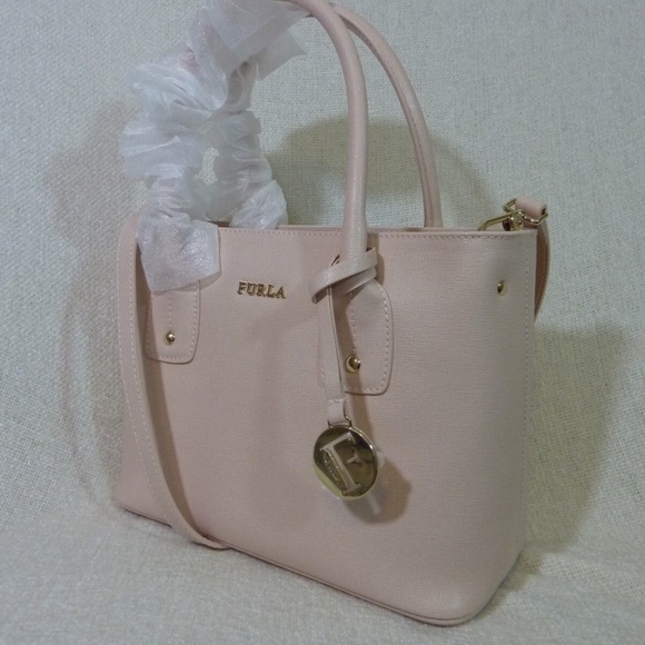 NEW FURLA Pink Saffiano Leather Small Josi Tote/Crossbody Bag Made in Italy Bag - Picture 4 of 13